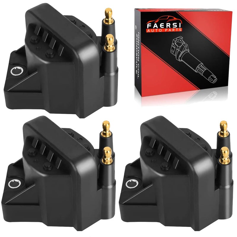 FAERSI Set of 3 Ignition Coil Pack Compatiable with Buick& Cadillac& Chevy& GMC& Isuzu& Oldsmobile& Pontiac Grand Prix 1991-2008, Ignition Coils Replacement for 10467067 DR39 E530C D555 C849 5C1058 - Image 1